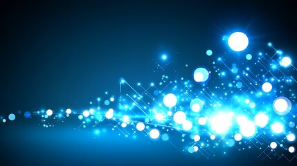 Fototapeta premium Radiant network connectivity illuminated on a dark blue backdrop