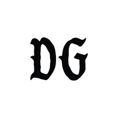 DG monogram logo design letter text name symbol monochrome logotype alphabet character simple logo