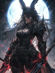 Darkarmored Warrior Animal Ears Full Moon