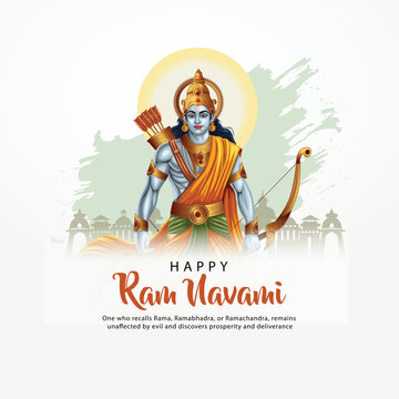 Happy Ram Navami  festival of India. abstract vector illustration design