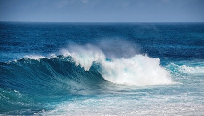 Fototapeta premium ocean wave crashing with vibrant blue colors 