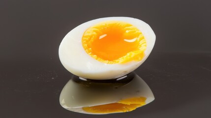 High Resolution Image of a Single Boiled Egg Cut in Half