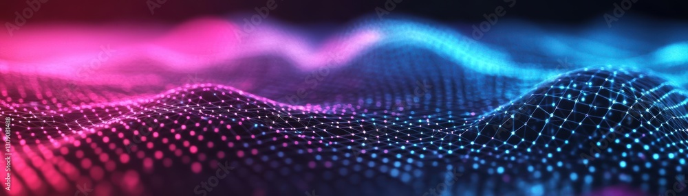 Poster Vibrant Colorful Wave of Light Flowing Through a Darkened Space Creating a Mesmerizing and Dynamic Visual Experience with a Sense of Euphoria and Energy