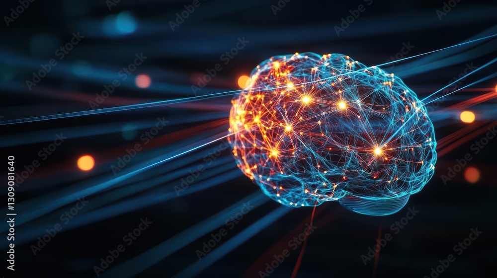 Poster intricate sphere formed by a dynamic network of interconnected lines symbolizing technology innovati