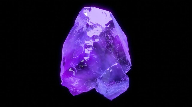Mesmerizing Amethyst Crystal in the Dark Looped Animation