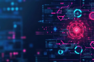 Futuristic Background Featuring Abstract Geometric Shapes and Vibrant Colors Creating an Innovative and Dynamic Visual Atmosphere for Modern Design