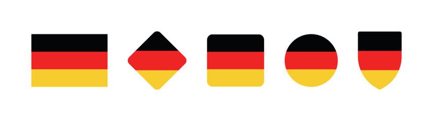 Vector Germany National Flag icon collection. Flag set of Germany various styles.
