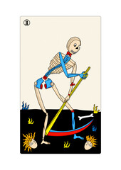 the skeleton tarot card