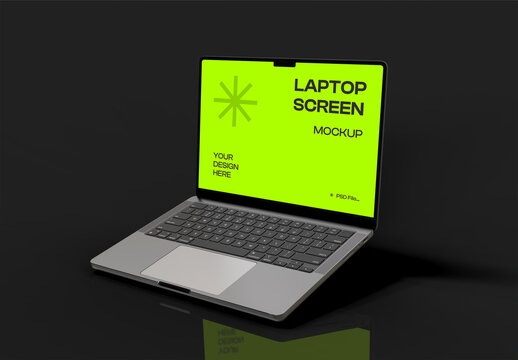 Laptop Computer Desktop Monitor Screen Device Mockup Template
