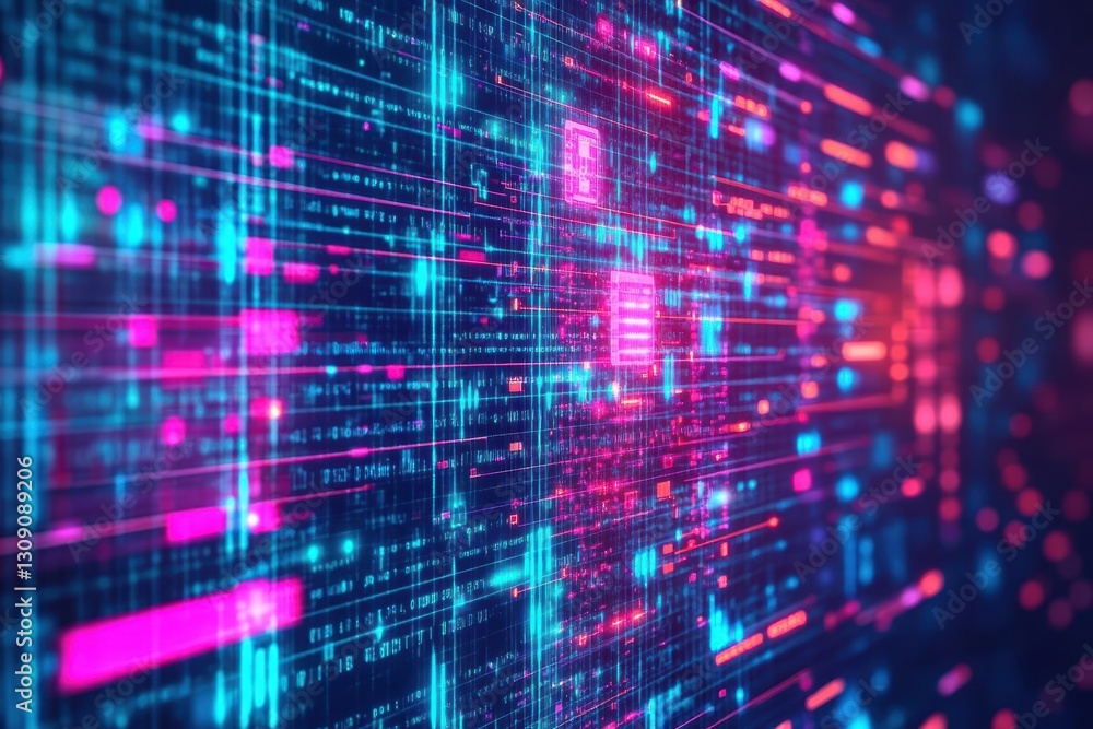 Poster vibrant digital background with interwoven colorful lines creating a dynamic and engaging visual exp