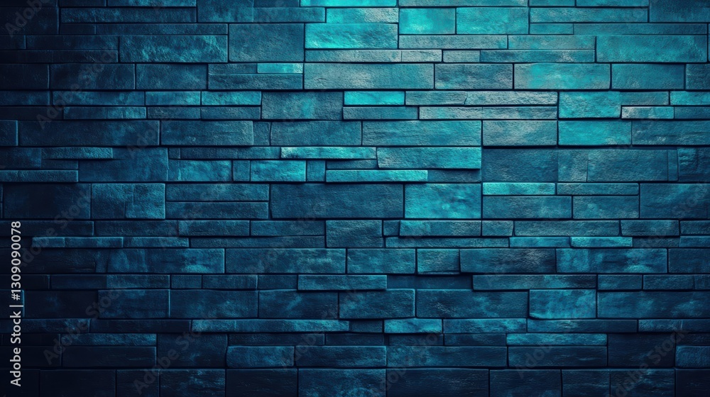 Poster elegant dark blue brick wallpaper with subtle texture and depth creating a sophisticated atmosphere 