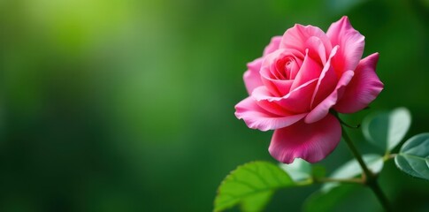 Elegant rose bloom framed by lush green leaves, leaf frame, rose, pink rose