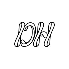 DH monogram logo design letter text name symbol monochrome logotype alphabet character simple logo