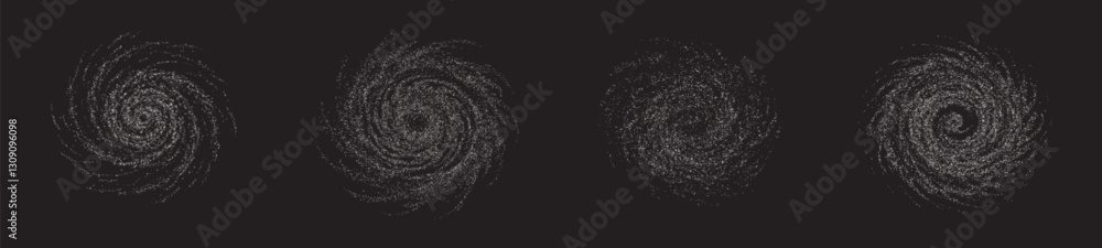 Poster glowing white circle with sparkling light effects and a shimmering dust trail. perfect for luxury de