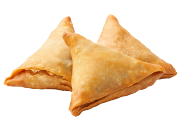 Ethiopian sambusas spiced lentil turnovers isolated on transparent white background