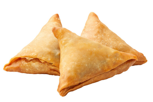 Ethiopian sambusas spiced lentil turnovers isolated on transparent white background