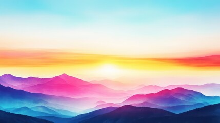 Fototapeta premium Breathtaking Sunset Illuminating Majestic Mountain Peaks with Vibrant Orange and Pink Skies Reflecting in Calm Serene Atmosphere of Nature
