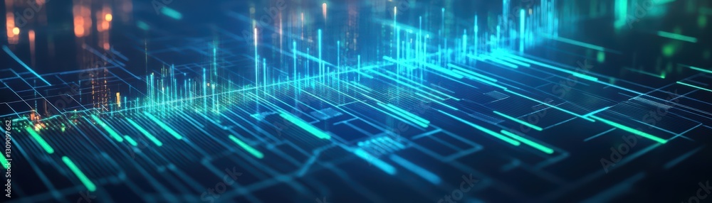 Poster intricate abstract technology background featuring glowing lines and dynamic patterns creating a fut