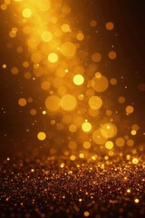 Gold glittery background with shining lights and sparkly particles, shine, glittery, dark
