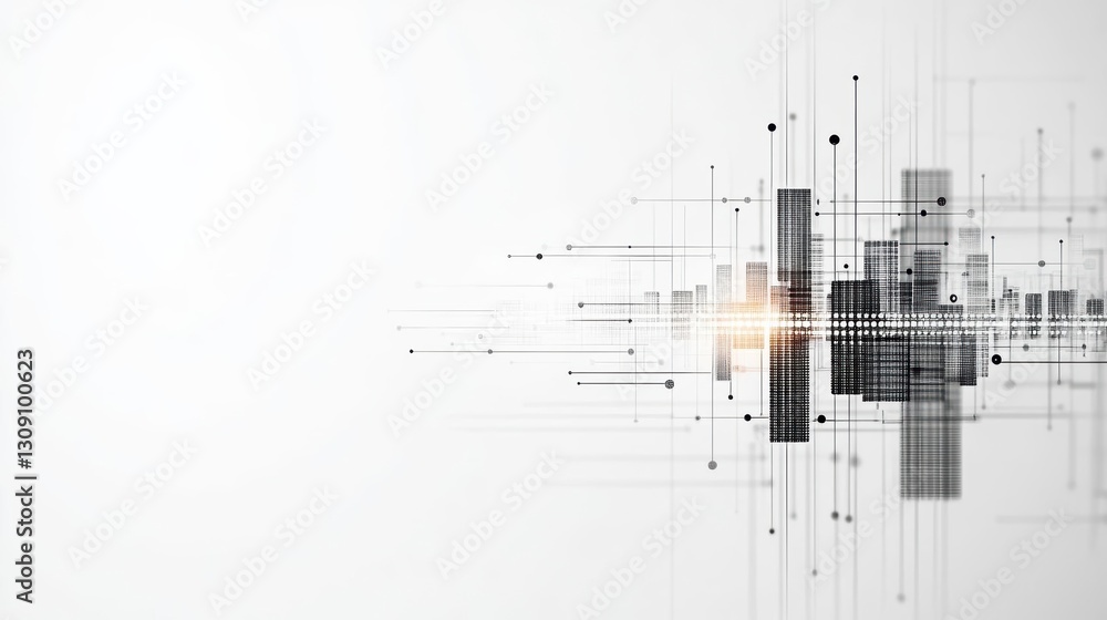 Poster striking black and white abstract background featuring soft light patterns evoking calmness and dept
