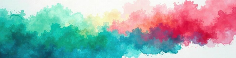 Green blue red ombre effect on white paper with loose brushstrokes, artistic, expressive, ombre