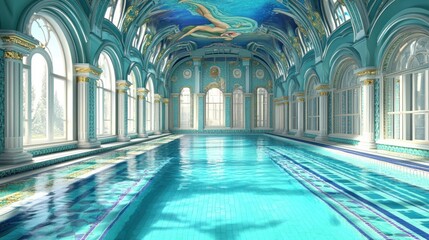 Fototapeta premium Luxurious Pool Hall Interior