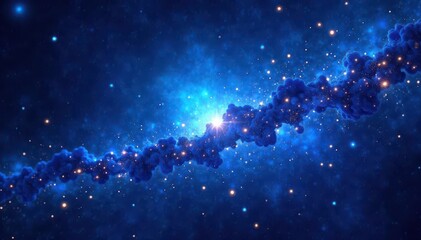Deep blue cosmic backdrop, glittering stars and sparkles , cosmic, illustration