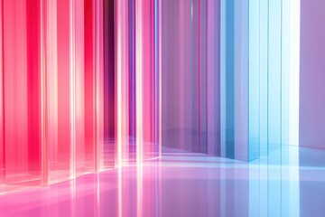 Modern abstract background with vibrant acrylic elements and glossy light reflections