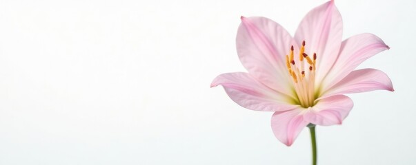 Obraz premium Simple yet elegant white background for a single flower, isolated, elegant, simple