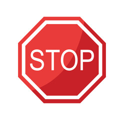 red stop sign vector illustration