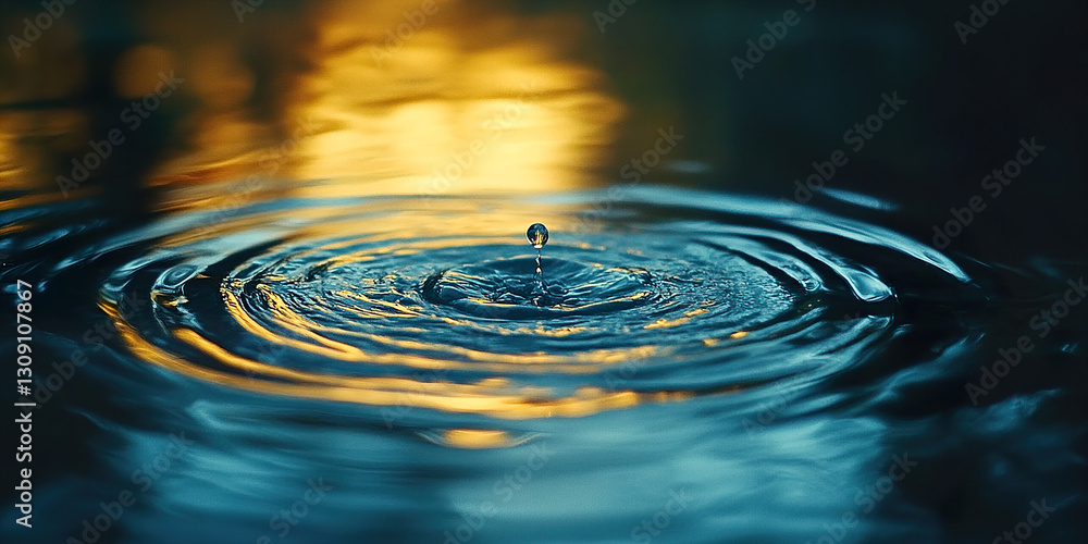 Wall mural ``abstract patterns in water ripples with soft light reflections``