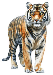 Obraz premium PNG A tiger illustration watercolor realistic.