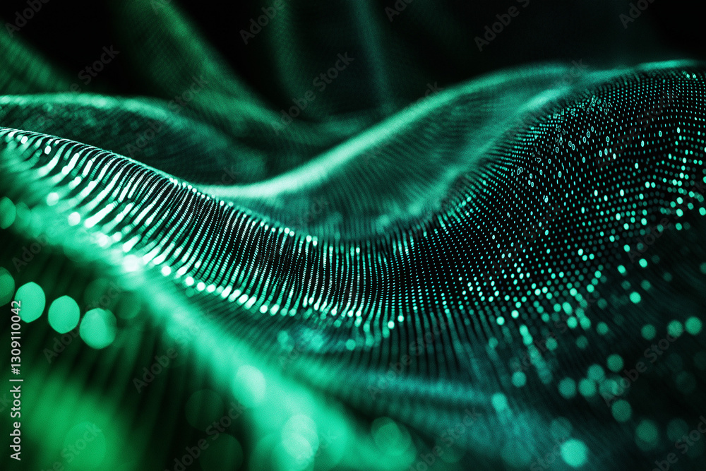 Poster green digital binary code
