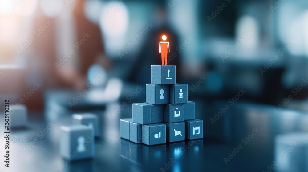 Poster warm glowing candle illuminating stacked cubes creating a cozy atmosphere with soft light and shadow