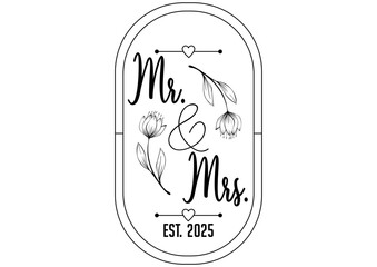 Mr and Mrs Wedding Vector