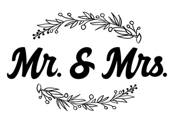 Mr and Mrs Wedding Vector