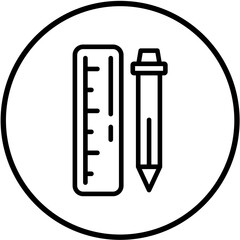 Pencil and Ruler Vector Design Icon Style