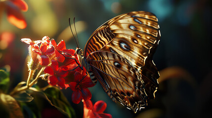 

Butterfly Perched on a Blooming Flower in Nature