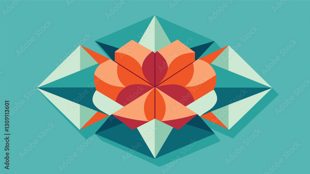 Poster each precise fold a mindful act of slowing down and centering the mind.. vector illustration
