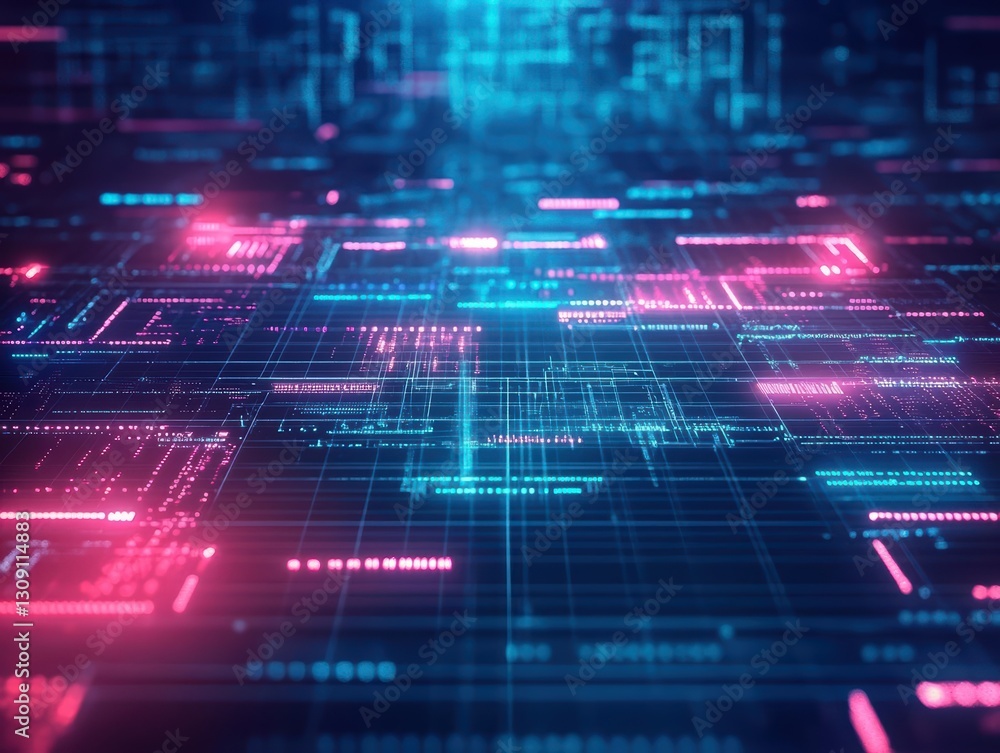 Poster intricate digital background featuring interconnected lines and dots creating a dynamic visual exper