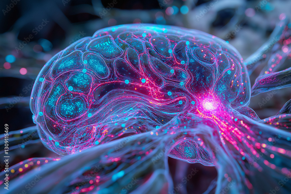 Aufkleber microglia brain. immune cells. neuroscience. neurodegeneration. inflammation. human brain image feat