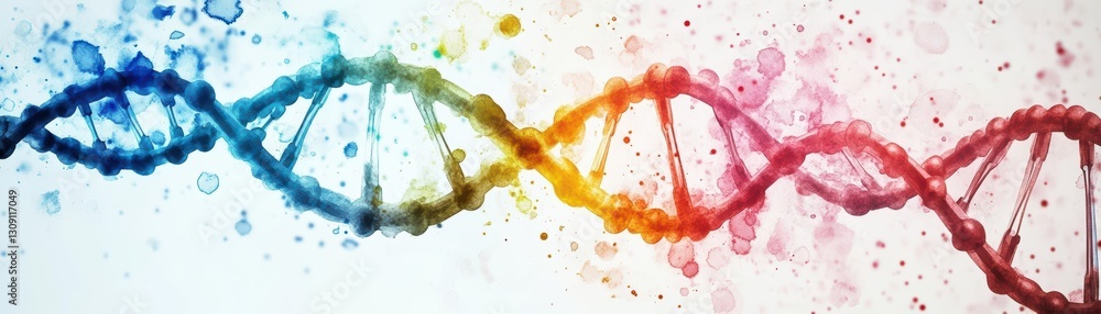 Aufkleber intricate dna helix structure with vibrant colors showcasing genetic blueprint and molecular complex