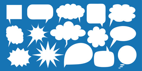 Speech Bubble Vector Collection – Comic and Text Balloons in Various Shapes.