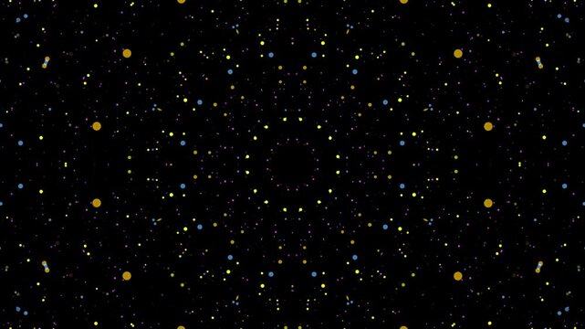Loopable Abstract Particle Explosion - Shimmering Cosmic Kaleidoscopic Mandala with Radiant Fractal Symmetry - mesmerizing rhythmic burst
