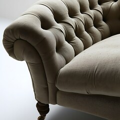 Fototapeta premium A brown couch with a white pillow on it