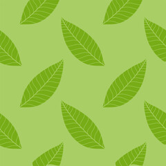 Fototapeta premium Abstract nature contemporary seamless pattern. Green leaves seamless pattern