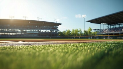 An aerial view of baseball stadium. Modern style of the modern home. A baseball stadium with a baseball team. A bird's-eye perspective of a baseball lifestyle park.