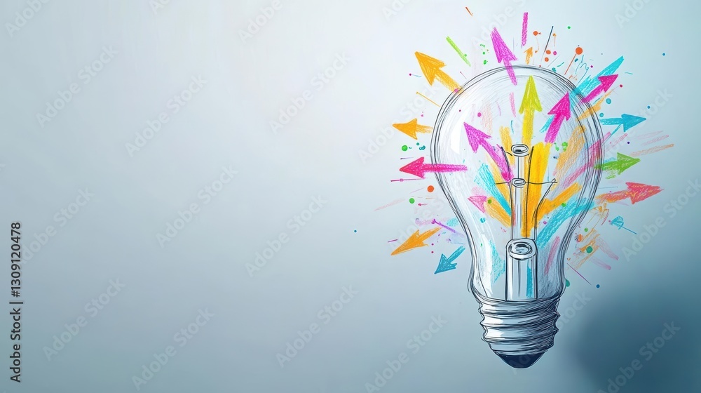 Poster vibrant light bulb radiating colorful paint splashes creating a dynamic artistic atmosphere reflecti