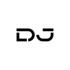 DJ monogram logo design letter text name symbol monochrome logotype alphabet character simple logo