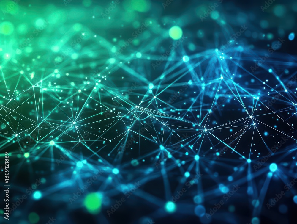 Poster dynamic abstract technology background featuring interconnected lines and dots creating a futuristic